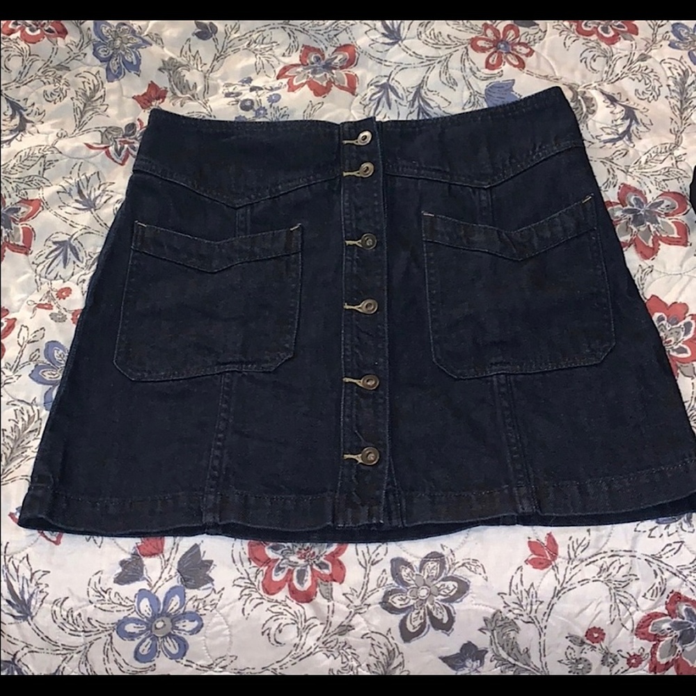 Free People Dark Denim Skirt